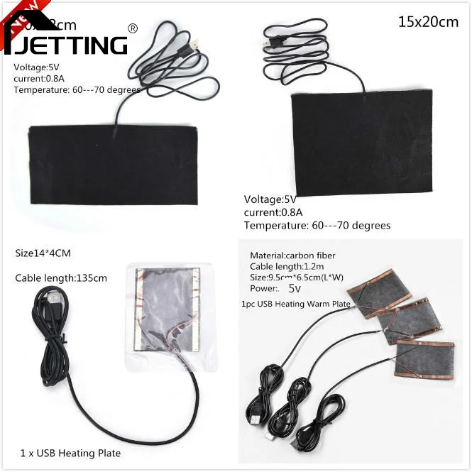 

USB Charged Warm Paste Pads Waterproof Carbon Fiber Heating Pad Safe Portable Heating Warmer Pad For Shoes Gloves Pad Supplies