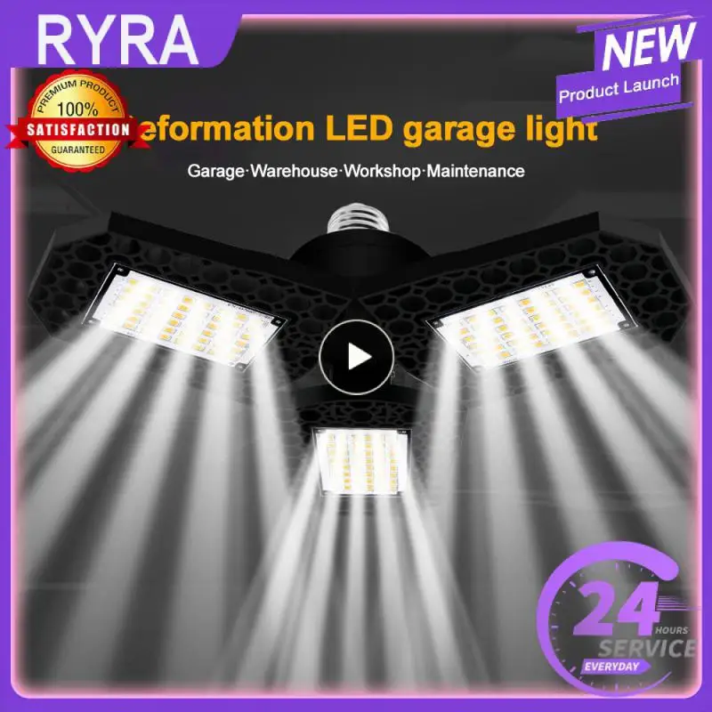 

Ceiling Light Workshop Lighting Adjustable Deformable Bulb Industrial Lighting 3 Panels Led Garage Light Newest 3000k/6000k Hot