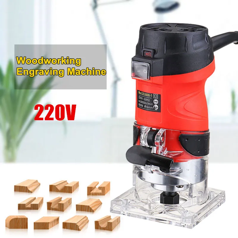 

800W Electric Trimmer Woodworking Slotting Multifunctional Engraving Wood Milling Hole Drilling Woodworking Decoration Machine