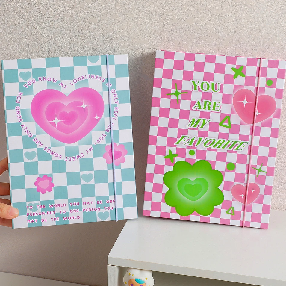 

IFFVGX Милая любовь A5 Kpop Photocard Фотокарточки Коллекция книг Ins Polyray Фотоальбомы Школьные ноутбуки