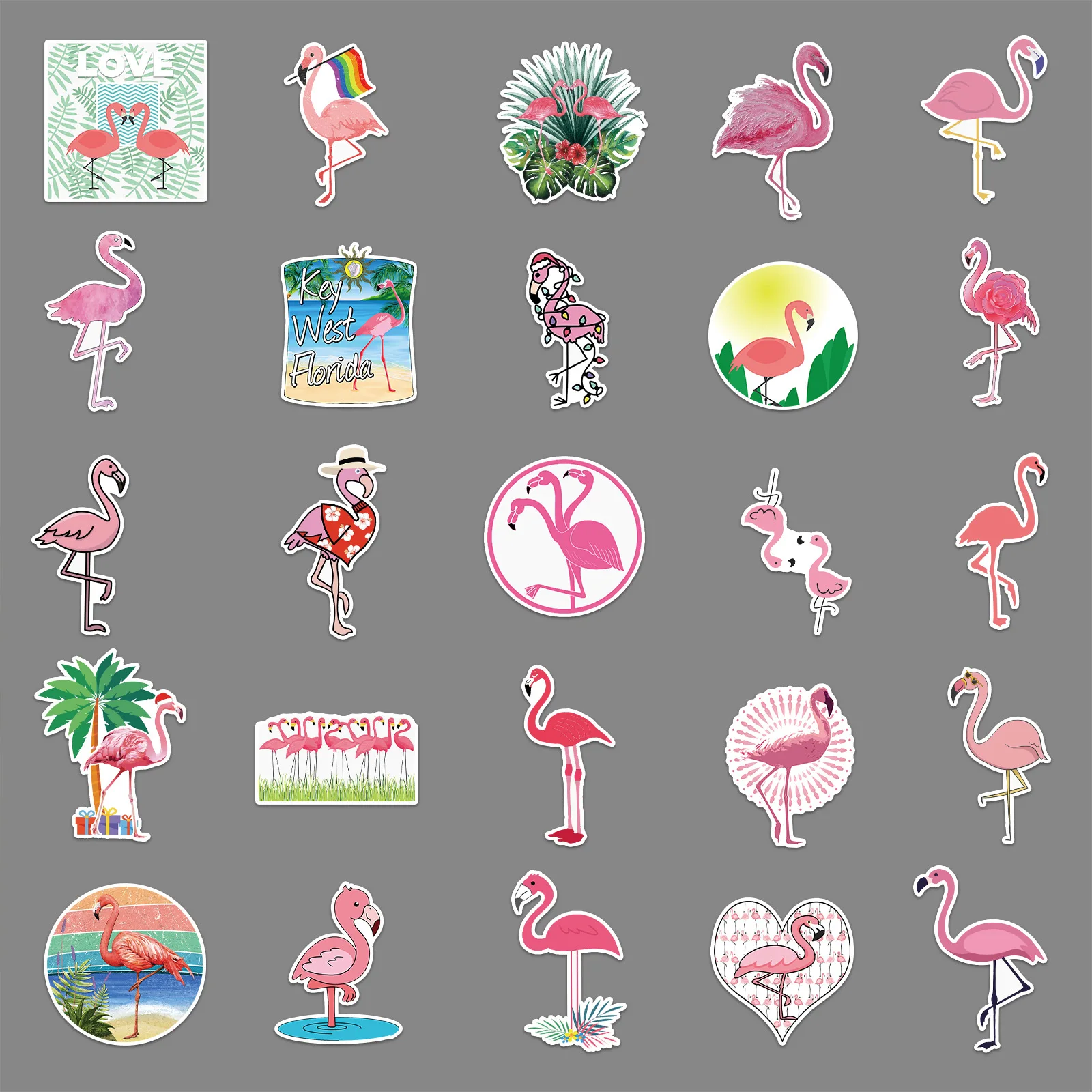 50 шт. японские наклейки в виде фламинго для дневника |
