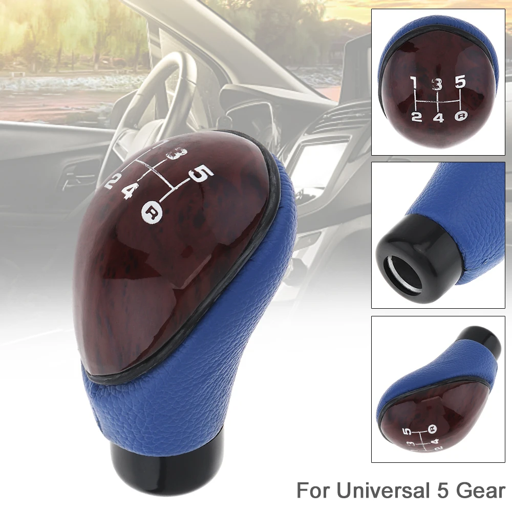 

Universal 5 Speed Car Refit Manual Transmission Gear Shift Handball Knob with Four Plastic Adapter Special Wrench Mounting Screw