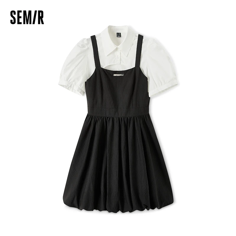 

Платье Semir женское с цветочным узором, короткая рубашка с рукавами-фонариками, комплект из двух предметов, лето 2023