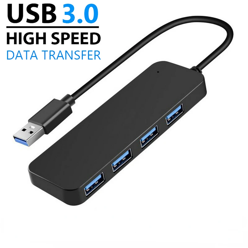[해외] 고속 USB 허브 3.0 C타입 어댑터  4 포트 멀티 USB 2.0 분배기 연장 케이블  마우스 키보드 PC 노트북 액세서리