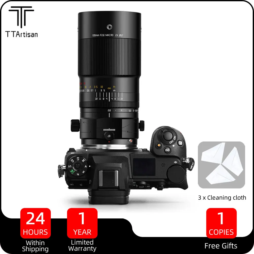 

TTartisan 100mm f2.8 Tilt Shift 2x Magnification Macro Full Frame Camera Lens For Nikon Z-mount Z50 Z5 Z6 Z7 II Z9 Z8 ZFC Z30