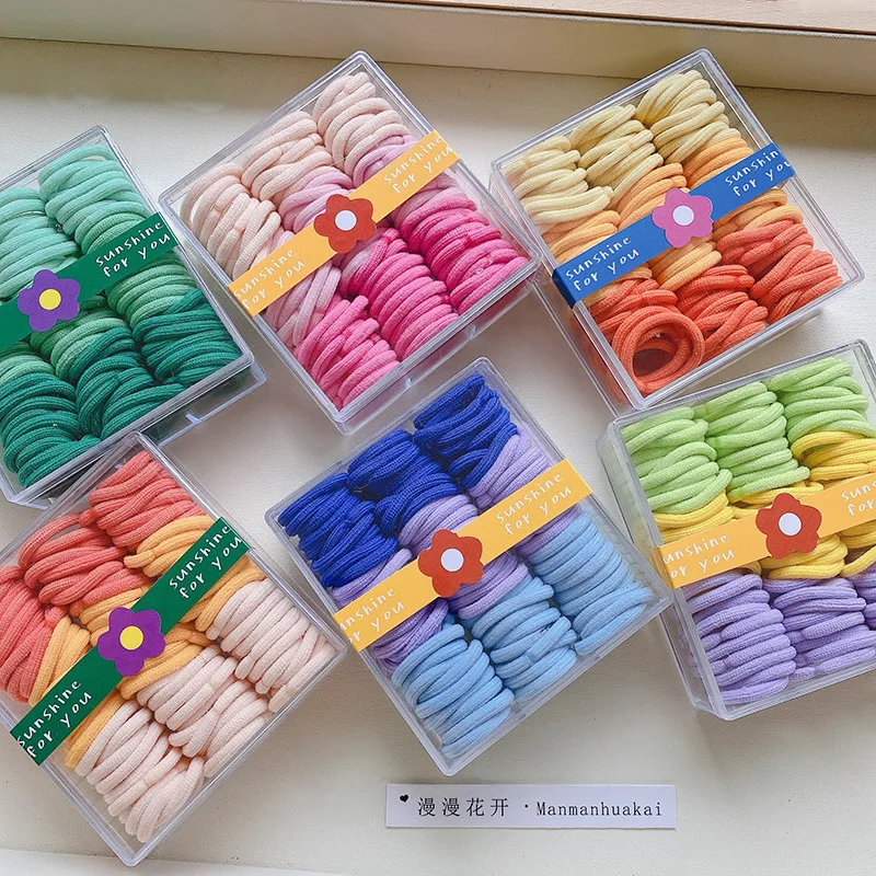 

180 шт., детские цветные резинки для волос, высокая эластичность