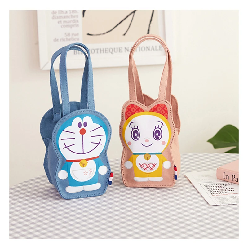 

New Doraemon Handbag Cartoon Cute Three-Dimensional Canvas Girl Heart Dorami Hand Carrying Small Bag