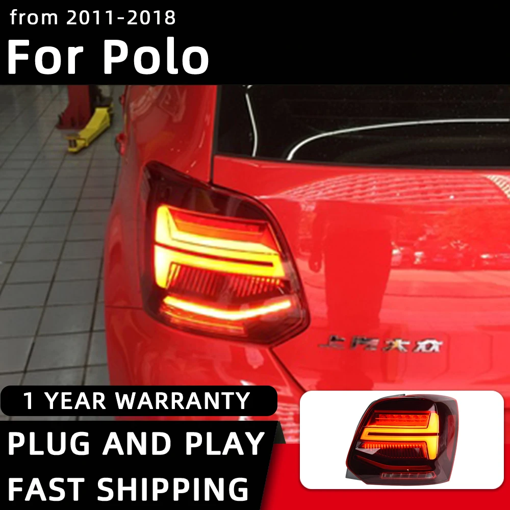 

Задний фонарь для VW Polo, светодиодный задний фонарь s 2011-2018, задний фонарь, Стайлинг автомобиля, дневные ходовые огни, зеркальные линзы, автомобильные аксессуары, светильник