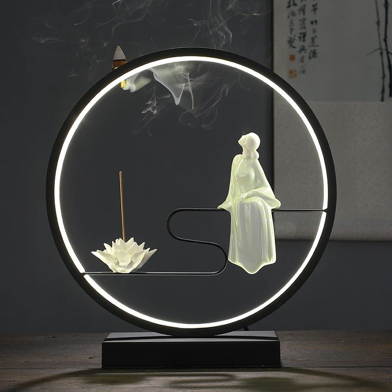 

Водопад, подсвечник, сосуд, задний поток, дзен, сад, декоративные Будды, лотос, кальян, курильница, подвеска, украшения для комнаты Рамадан