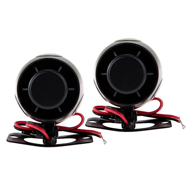 

2X Siren Reminder Audible Alarm 120DB 12V For Car Alarms Auto Universal Bike Black