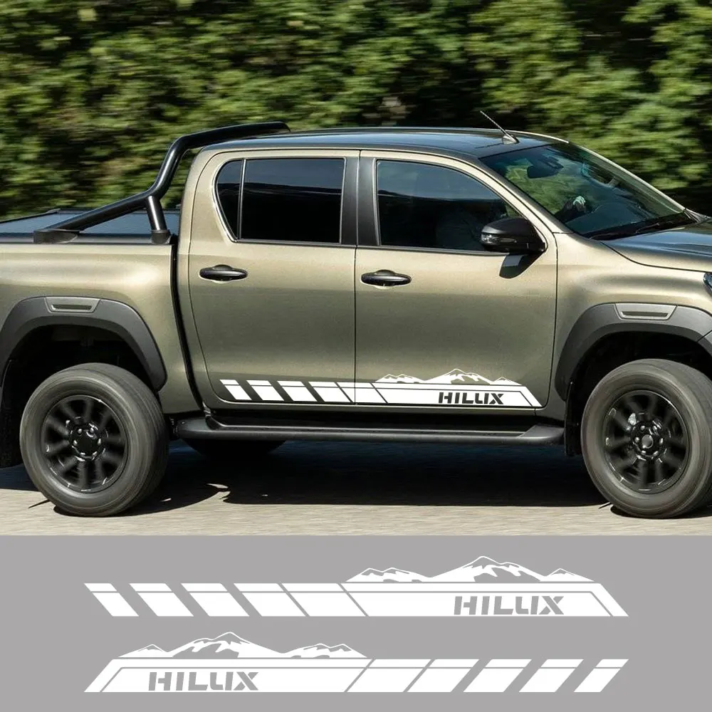 

Car Door Side Stripes Pickup Stickers for Toyota Hilux Vigo Revo Truck Graphics Mountain Decor Covers Car Decals Accessories