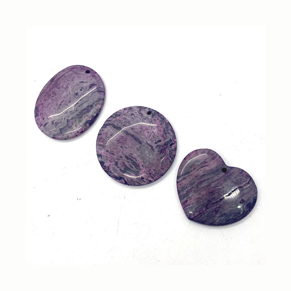 

Natural Stone Pendants Crazy Agate Purple Reiki Healing Amulet for DIY Jewelry Making Earring Necklace Charms Accessories 5pcs