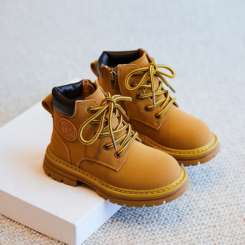 

Children's Martin boots girls' single boots spring and autumn 2022 new British waterproof fashion boy's small yellow boots