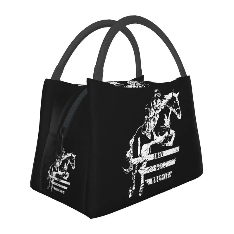 

Show Jumping Horse Insulated Lunch Bag for Camping Travel Equestrian Sports Portable Thermal Cooler Lunch Box Women