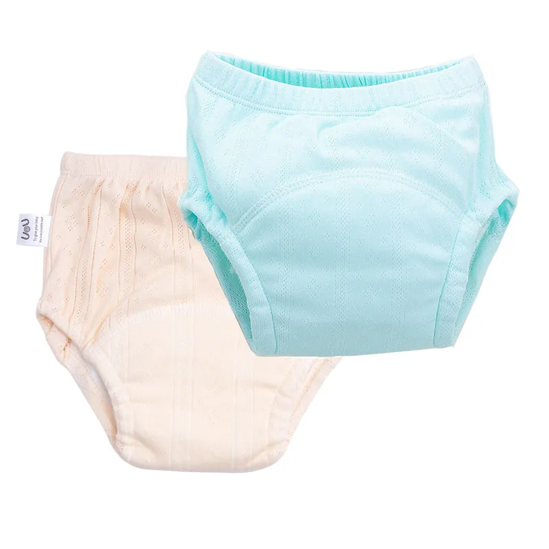 2pcs/lot Newborn Training Pants Baby Shorts Solid Color Washable Underwear BABY Cloth Diapers Reusable Nappies Infant Panties images - 6