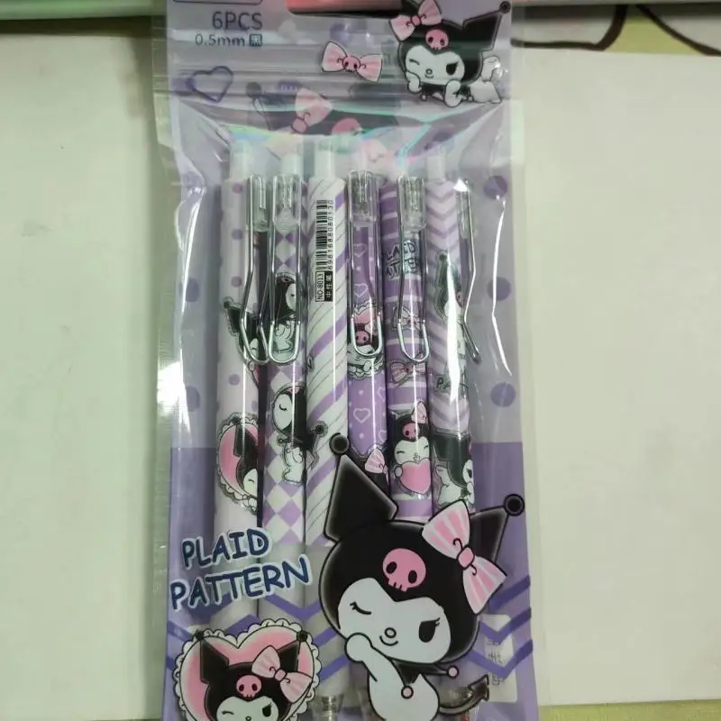 

Новинка кавайная Милая ручка Sanrio Kuromi с надавливаемой нейтральной ручкой оригинальный мультяшный практичный подарок для девушки на день рождения для девушки