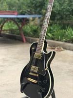 custom shopblack color electric guitar handmade 6 stings guitarrarosewood fingerboard gitaar