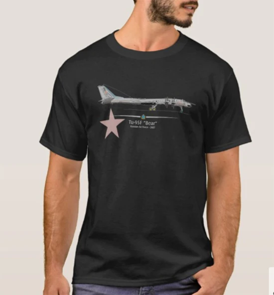 

Russian Air Force Tu-95 Bear Long-range Strategic Bomber T-Shirt. Premium Cotton Short Sleeve O-Neck Mens T Shirt New S-3XL