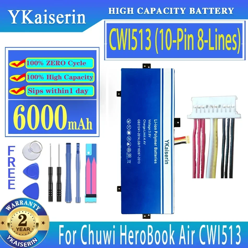 Аккумулятор YKaiserin 6000 мАч для Chuwi HeroBook Air CWI513 11 6 дюйма MB 2455012 НВ- 3492107 -2С 3791229 C H- 3585229 П