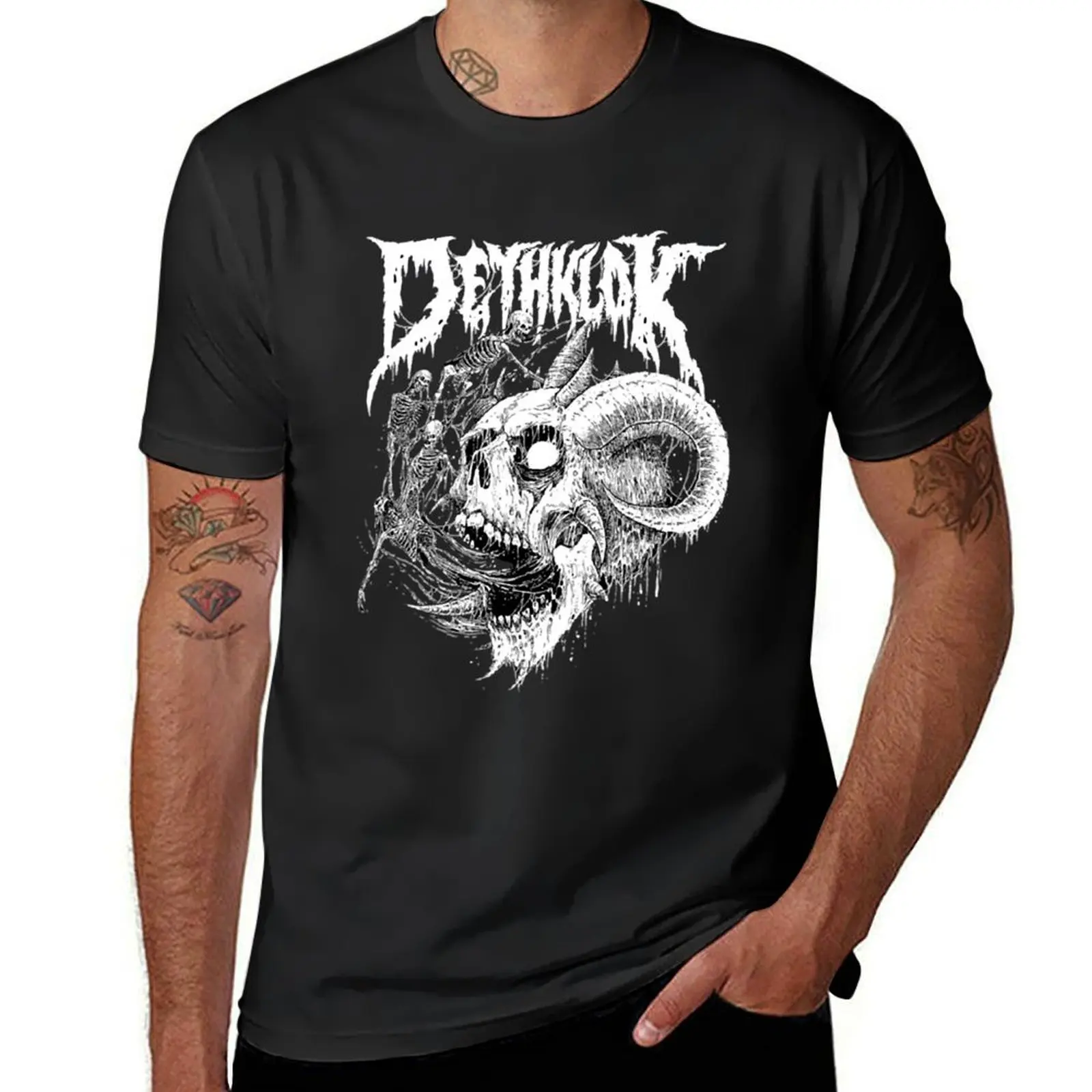 Мужская футболка с черепом dethkl винтажная одежда на заказ простые футболки