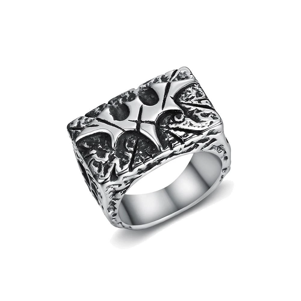 

PTQASP Vintage Men's Black Bat Rings Punk Men's Rings Exquisite Fashion Men's Accessories Silver Color Men's Rings Anniversary