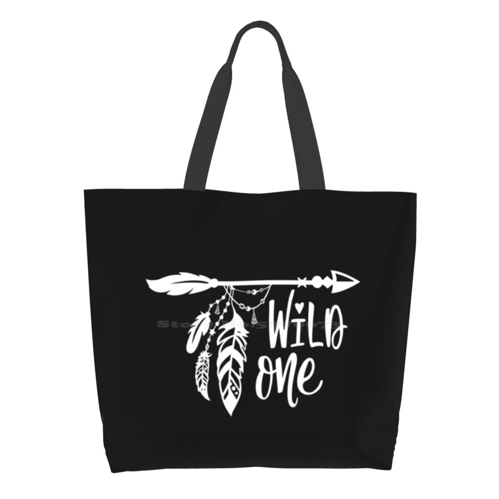 

Wild One Tribal Arrow Women Shopping Bag Girl Tote Large Size Hiking Hipster Fitness Hiking Nature Trees Camp Camping Mountain