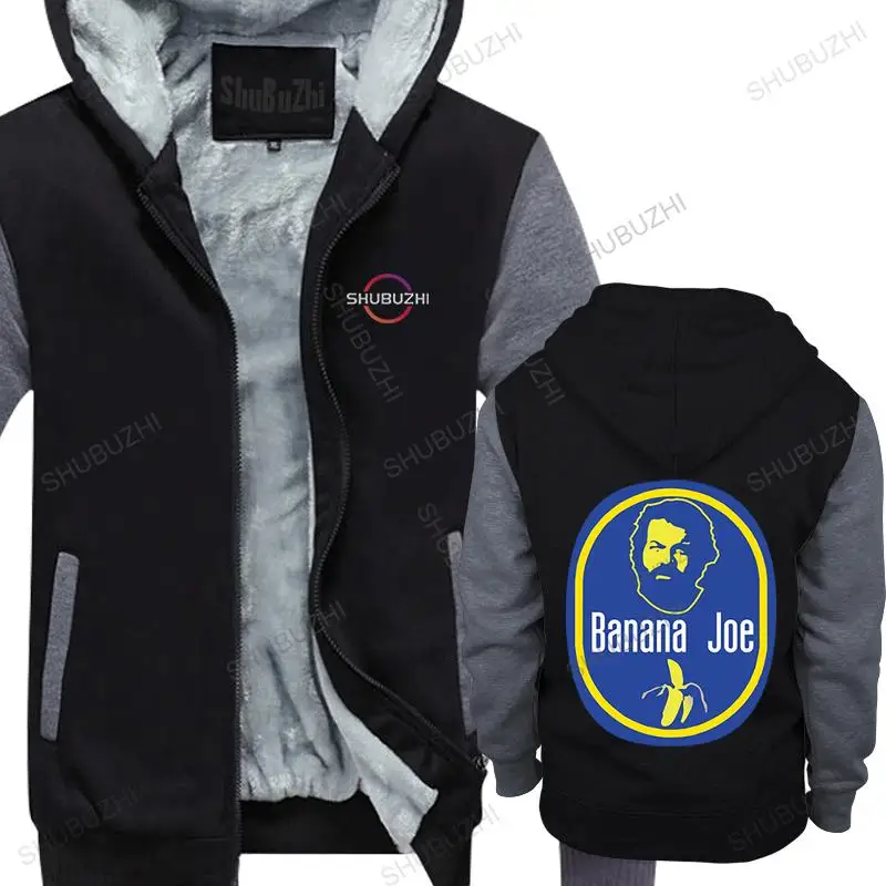 

homme winter fleece hoody zipper Maglietta Uomo Banana Joe Bud Spencer Film Idea Regalo Simpatica Ironic man warm hooded coat