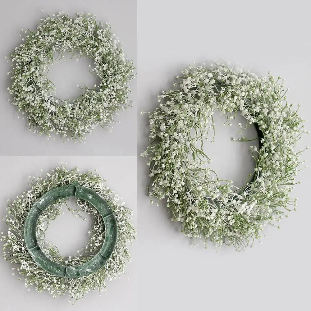 

Искусственная гирлянда из Гипсофилы для вечерние ринки, свадьбы, украшение для входной двери, имитация гирлянды, кольцо из травы C1g0