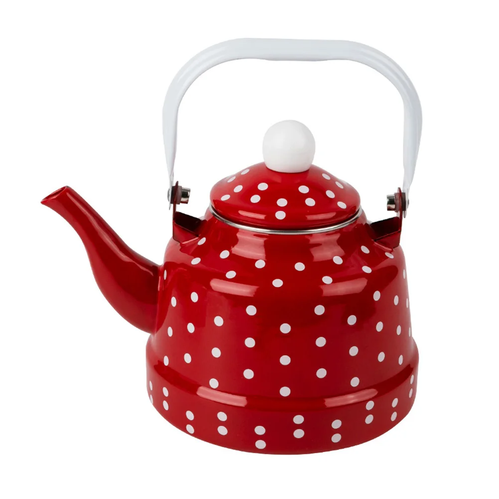 

Tea Kettle Teapot Pot Water Dot Enamel Boiling Enameled Polka Teakettle Steel Decorative Coffee Chinese Ceramic Over Pour