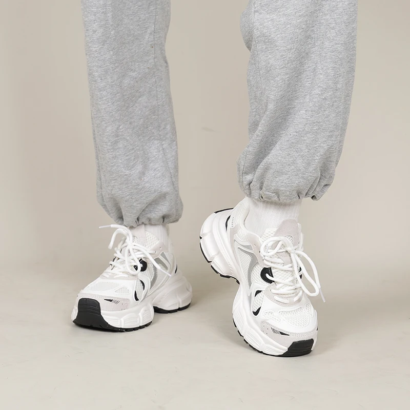 Taoffen Casual Sneakers For Women Thick Sole Breathable Mesh Tennis Ladies Running Shoes Fashion Wedge Sneakers Sports Trainers