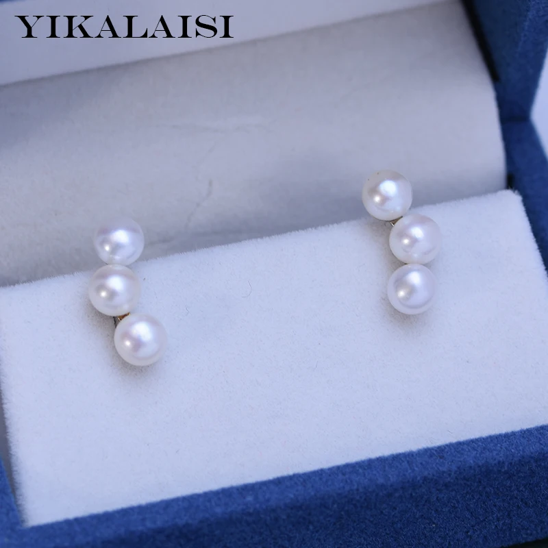 

YIKALAISI 925 Sterling Silver Earrings For Women 5-6mm Natural Freshwater Oblate Pearl Earrings 2022 Fine Jewelry Wholesale