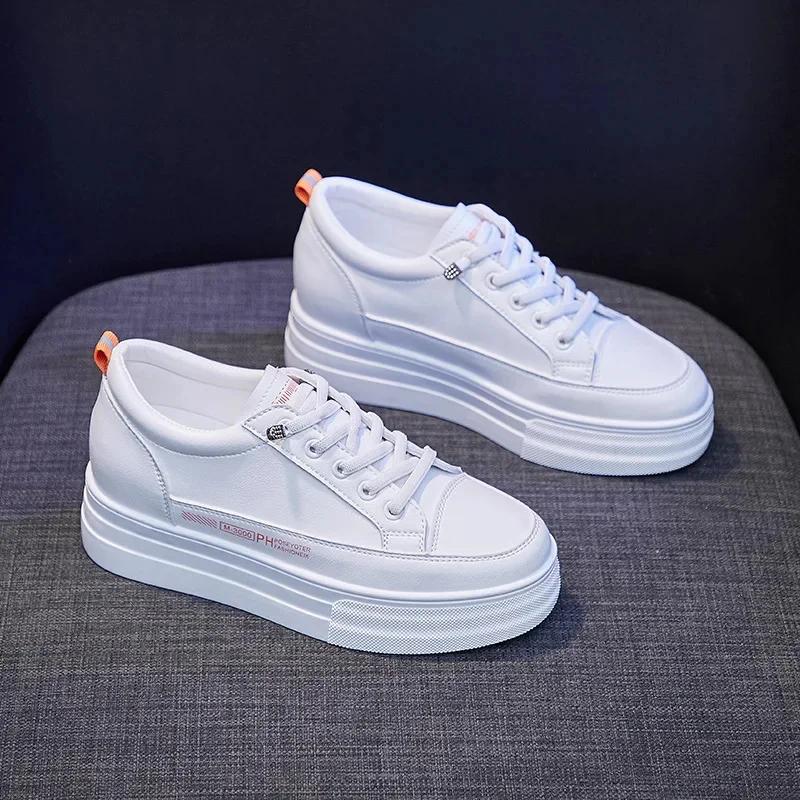 

Height Increase Shoes Women White Sneakers Spring Fashion Casual Sports Running Vulcanized Shoes Female Platform Chunky Sneakers