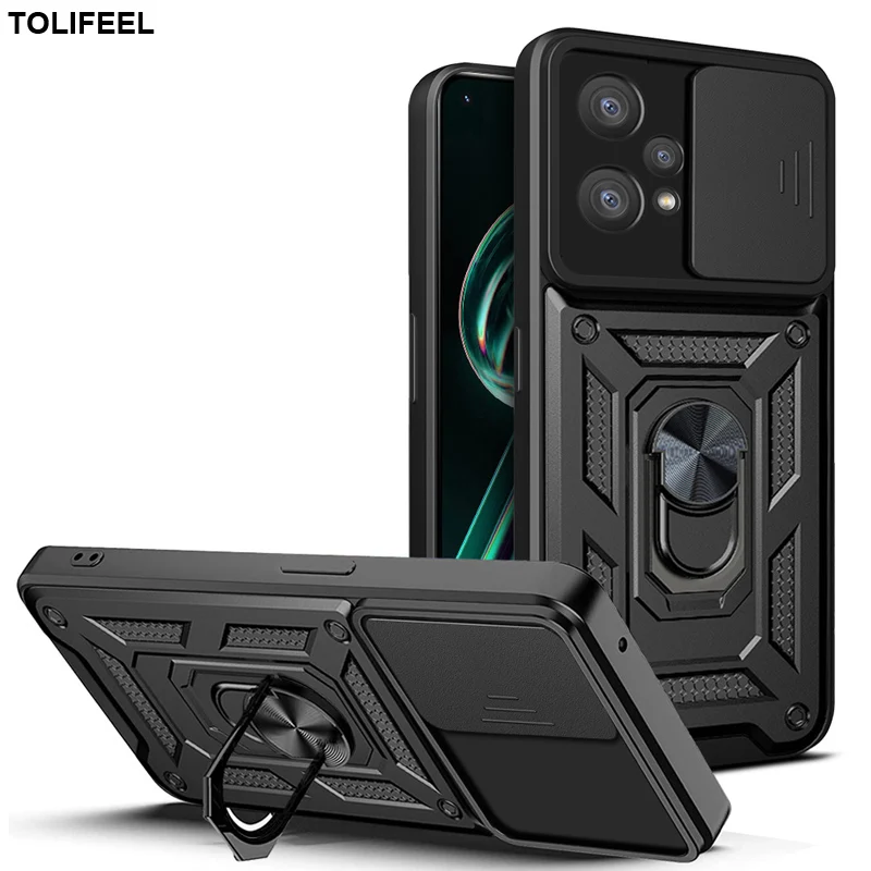 

Слайд-камера чехол для объектива для OPPO Realme 9i 9 Pro Plus роскошный противоударный бронированный чехол для Realme 9 Pro 9i задняя крышка для телефона