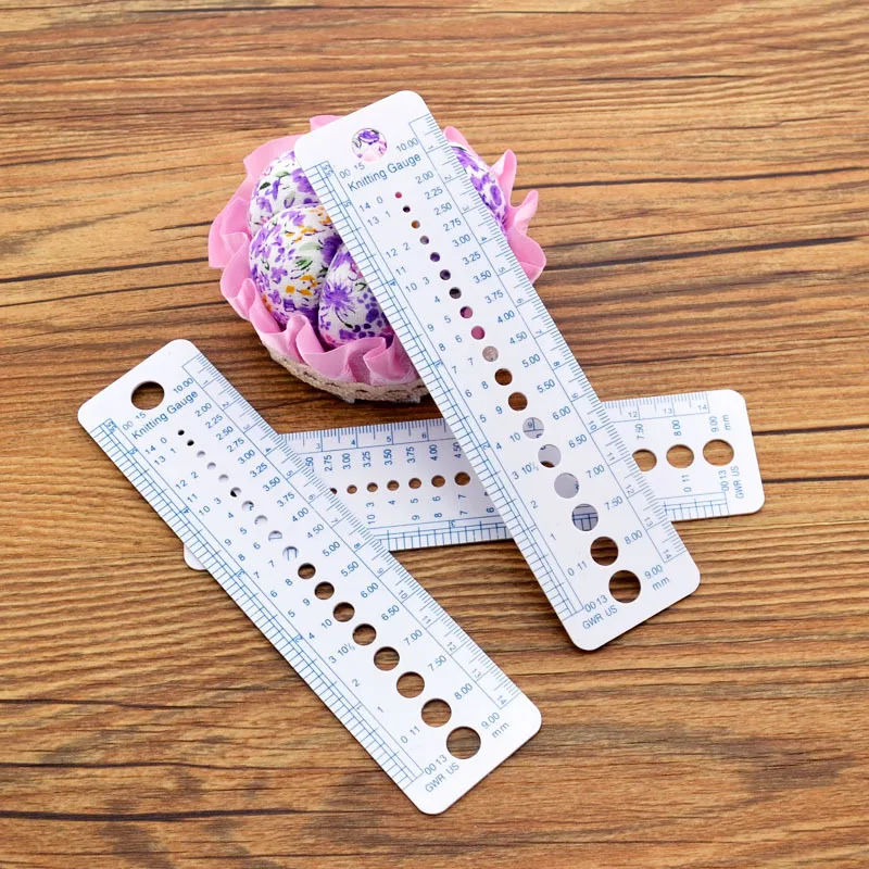 

Ruler UK US Canada Sizes Knitting Accessories Needle Gauge Inch Sewing Ruler Tool CM 2-10mm Size Measure Sewing Tools G