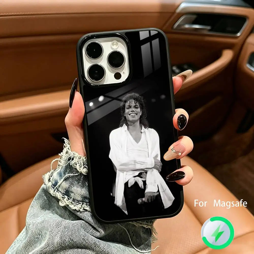 Фото Чехол для телефона с беспроводной зарядкой King of Pop - Майкл Джексон для iPhone 17 16 15 14 13 12 11 Plus Pro Max Plus №5