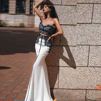 2021 summer strapless off shoulder trumpet dress women backless sexy slim fit party dress spring sleeveless long dresses ladies