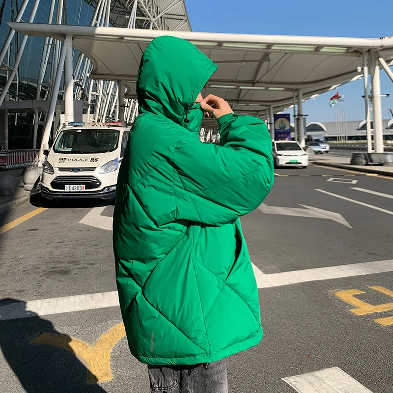 Winter Jacket Men Warm Fashion 3-color Thickened Hooded Jacket Men Streetwear Korean Loose Thick Short Coat Mens Parker Clothes