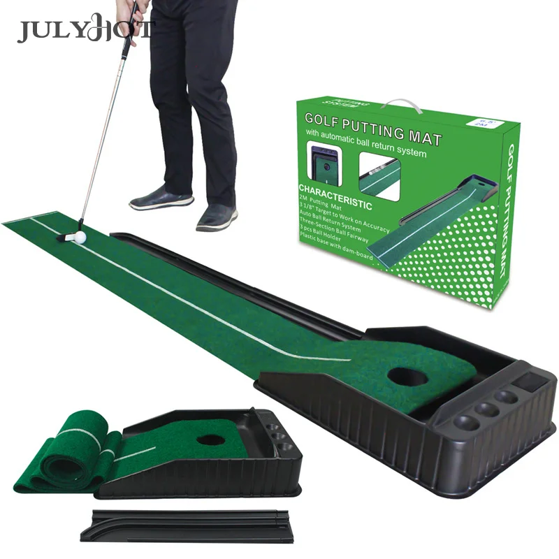 

Golf Putting Mat Green Golf Putting Trainer Golf Mat With Auto Ball Return Function For Home/Outdoor/Office Use