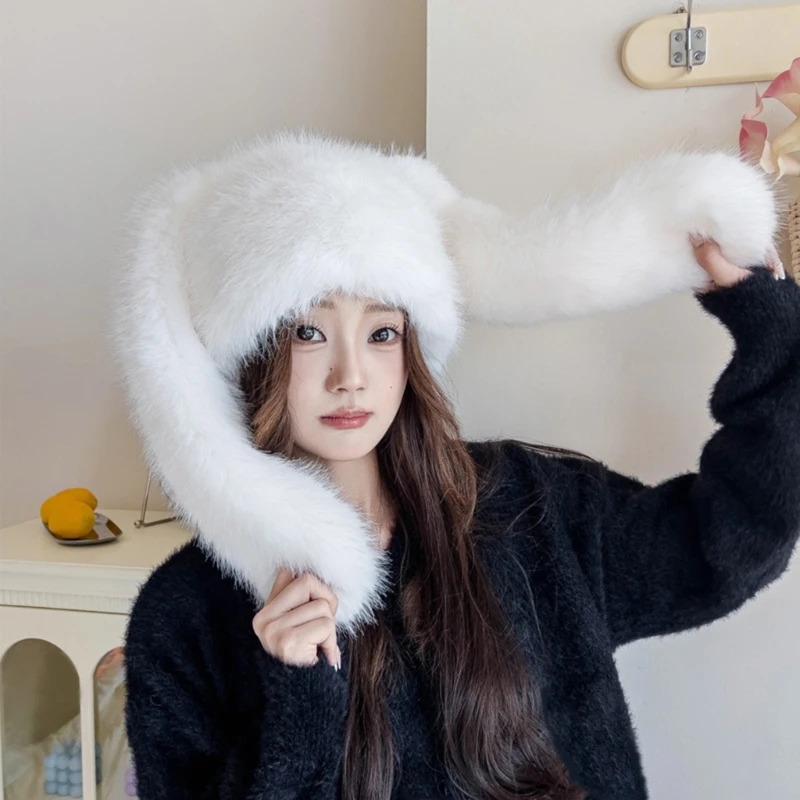 MXMB зимняя теплая шапка с кроличьими ушками плюшевые шапочки для активного отдыха