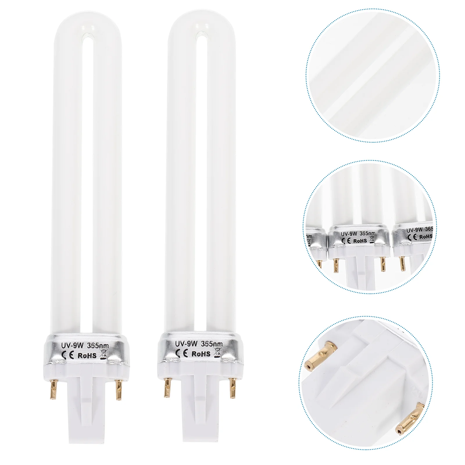 

Nail Lamp Uv Bulb Light Tube Dryer Replacement 9W Bulbs Led Nails U Shaped 365Nm Polish Curing Fluorescent Resin Watt