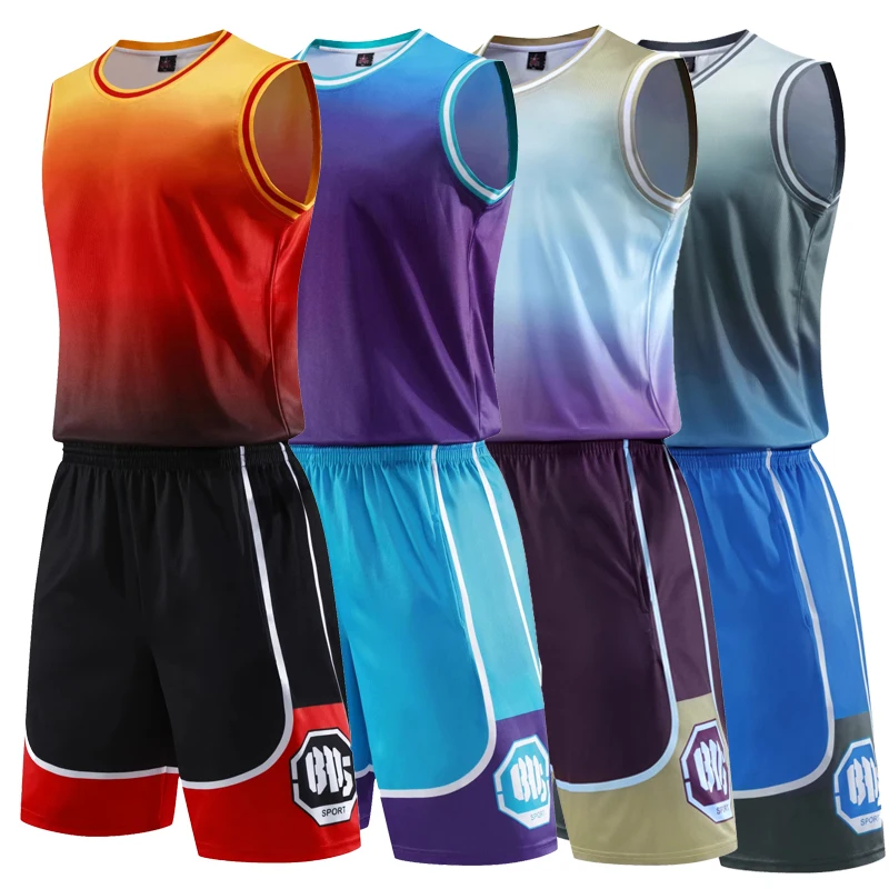 Adult Basketball Vest Set Basketball Jersey Lothing Solid Color Sportswear Custom Sports Uniform Training Men Children Set