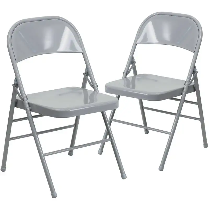 

Pack HERCULES Series Triple Braced & Double Hinged Gray Metal Folding Chair Stool chair Wooden chair Sillas para barra de cocina
