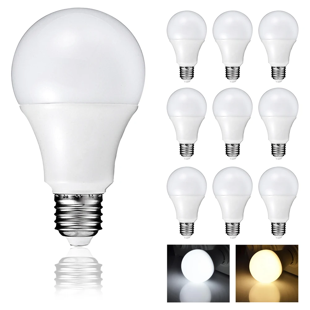 

Светодиодные лампы E27, 220 В переменного тока, 3/5/7/9/15/18 Вт, 5 шт.