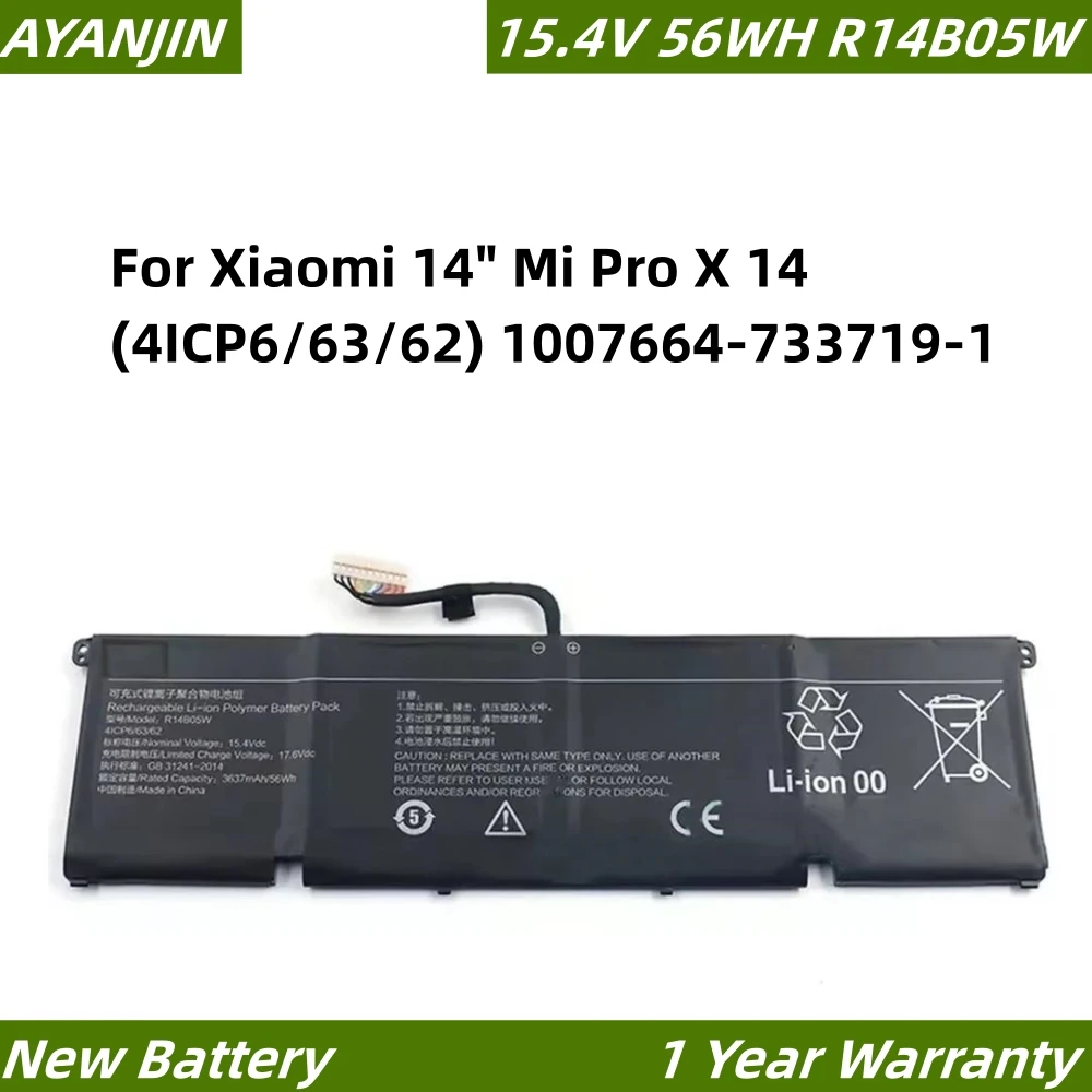 Фото Аккумулятор для ноутбука R14B05W 15.4V 56Wh для Xiaomi 14