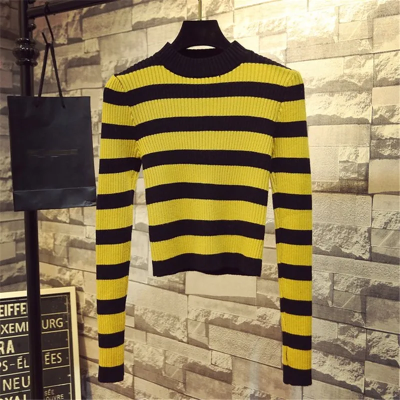 Осенний Новый корейский женский свитер Neploe водолазка приталенный с длинным