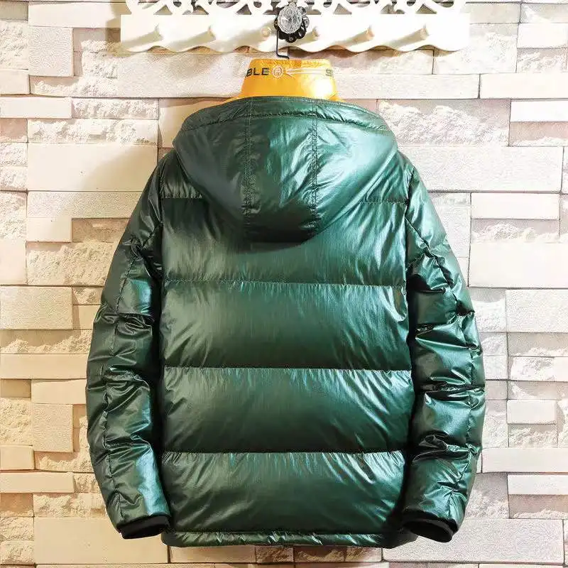 2022 New Winter Coat Down Jacket Men's Korean Version Trend Hooded Handsome Short Section Light Winter Men's Bright Face