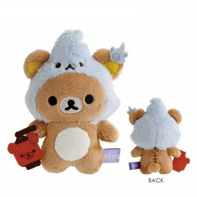 Фото Плюшевый брелок Rilakkuma Yokai Series: Кориллакума, Киироитори, Чайроикогума, милый лисёнок, костюм Каппа Тануки, пушистая подвеска для сумки, подарок №3