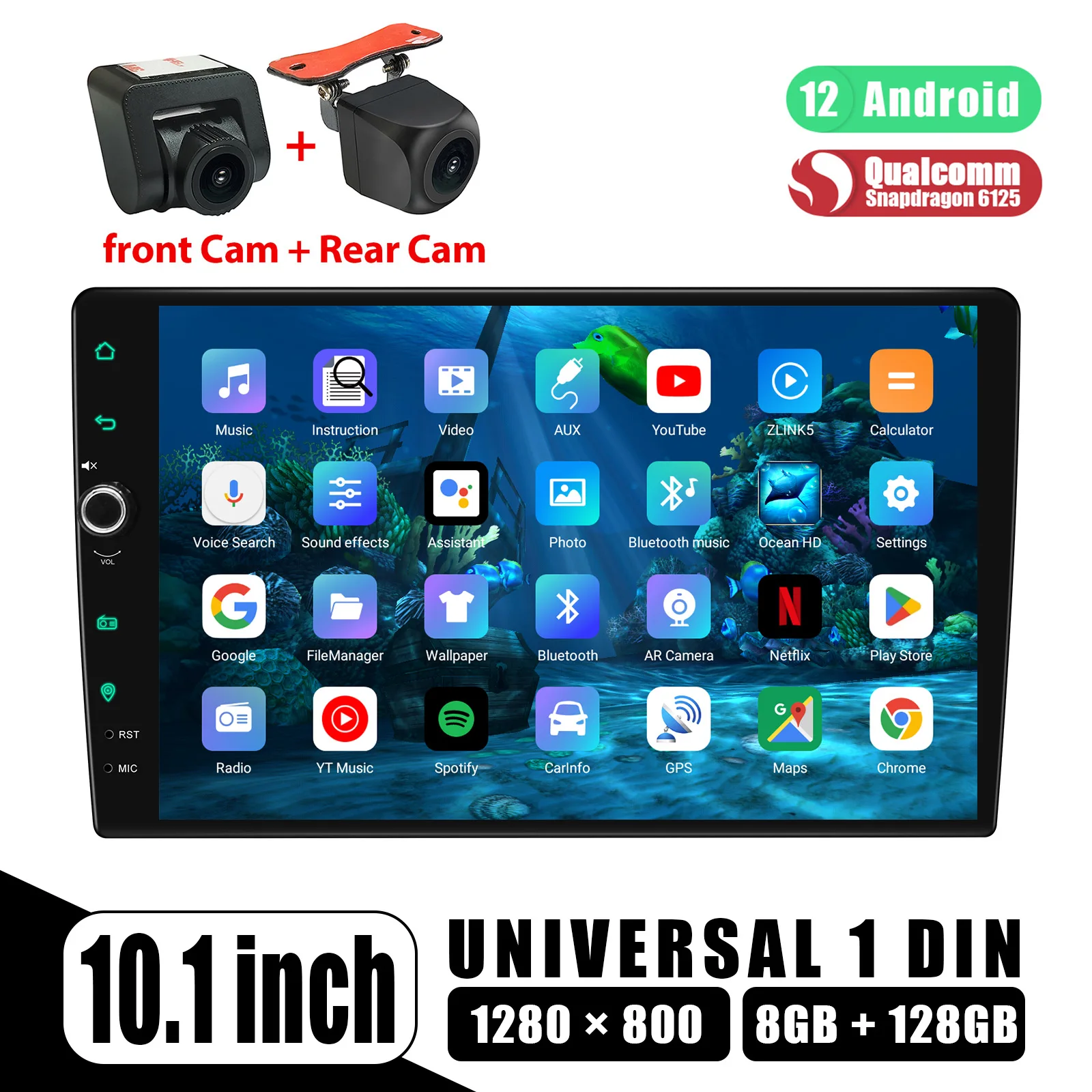 JOYING 2.5D 10 дюймов 1280*800 сенсорный экран с ручкой Android 12 0 автомобильное радио Стерео