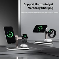 5 in 1 night lamp fast wireless charger adapter docking station holder for apple watch mobile phone iphone 8 12 13 pro earpods