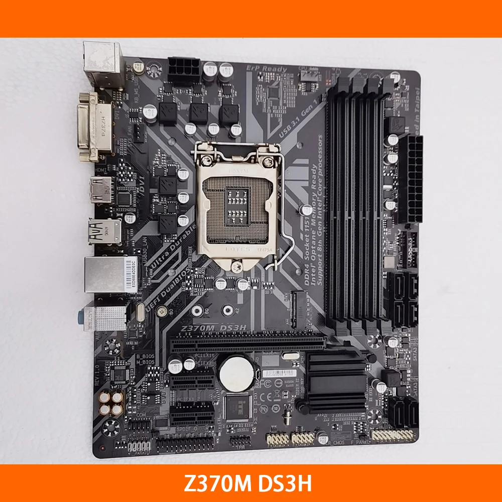 For Gigabyte Z370M DS3H Z370 LGA1151 4*DDR4 DIMM Slots 64GB 6*SATA 3.0 Ports Micro ATX Desktop Motherboard  High Quality